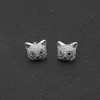 Kitty Cat Stud Earrings for Women CZ Sterling Silver Ginger Lyne Collection - 2 of 4