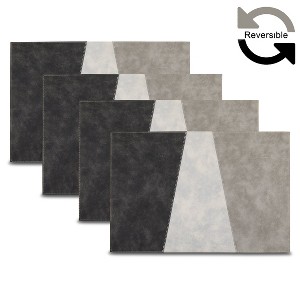 Dainty Home Milano Reversible Premium Vegan Leather 12" x 18" Placemats Set of 4 - 1 of 3