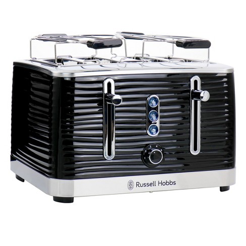 RUSSELL HOBBS Toaster | 4 Slice | Honeycomb | Black