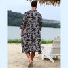 Men's Lightweight Robe Jackets Paisley Printed Bathrobes Open Front Long Cardigan with Pockets - 4 of 4