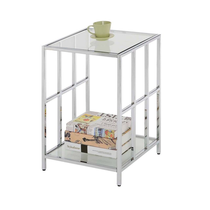 Mission Glass End Table Chrome - Breighton Home, 5 of 6