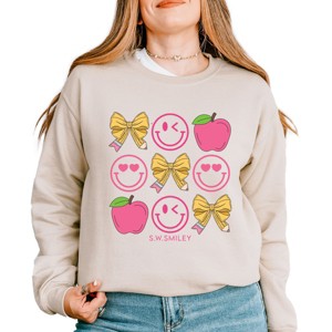 Simply Sage Market S.W.Smiley Teacher Chart Apple Sweatshirt - 1 of 4