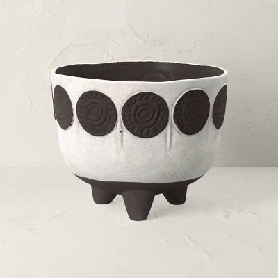 Indoor/Outdoor Stoneware Planter Gray Circles - Opalhouse™ designed with Jungalow™