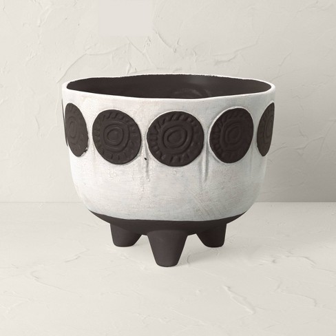 Indoor/Outdoor Stoneware Planter Gray Circles - Opalhouse™ designed with Jungalow™ - image 1 of 4
