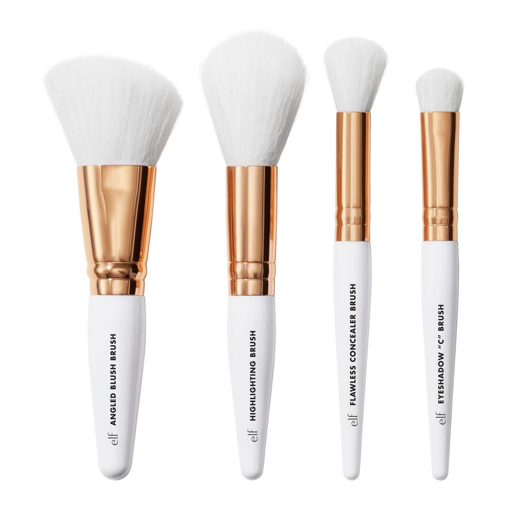 Photos - Makeup Brush / Sponge ELF e.l.f. Rose Gold Travel Brush Kit - 4pc 