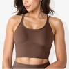 Anna-Kaci Active Women's Scoop Neck Cropped Rib Knit Seamless Criss Cross Back Sports Bra - 3 of 4