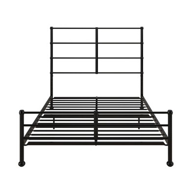 Full Black Metal Platform Bed Frame with Adjustable Heights