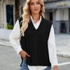 Oversized Sweater Vest for Women V Neck Sleeveless Solid Color Loose Pullover Sweater - 3 of 4