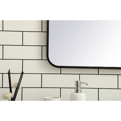 Contemporary Black Rectangular Bathroom Vanity Mirror 36x36 Inch