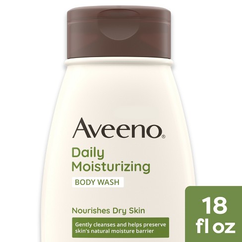 Aveeno Daily Moisturizing Body Wash with Soothing Oat Creamy Shower Gel  (Soap Free and Dye Free/Light Fragrance), 33 Fl Oz