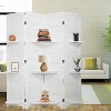 FDW Room Divider 4 Panel Folding Privacy Wooden Screen with 3 Clever Shelves Portable Partition for Home Office or Living Room - 2 of 4