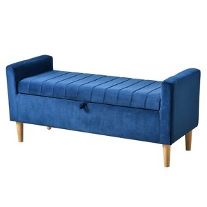 Vynxaria 48'' Storage Ottoman Bench, Bench with Storage, for Entryway, Bedroom, Living Room - 1 of 4