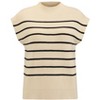 INSPIRE CHIC Women's Cap Sleeve Mock Neck Sleeveless Striped Print Casual Ribbed Knit Pullover Tops - 2 of 4