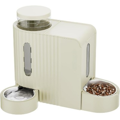 Automatic Gravity Pet Feeder and Water Dispenser Set, Stainless Steel Bowls for Dogs, Cats