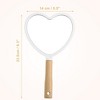 Unique Bargains Heart Wood Handle Vanity Portable Handheld Cosmetic Makeup Mirror 1Pc - 4 of 4