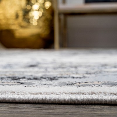 Elegant Cream/Light Gray Synthetic Cottage Rug 4' x 6'