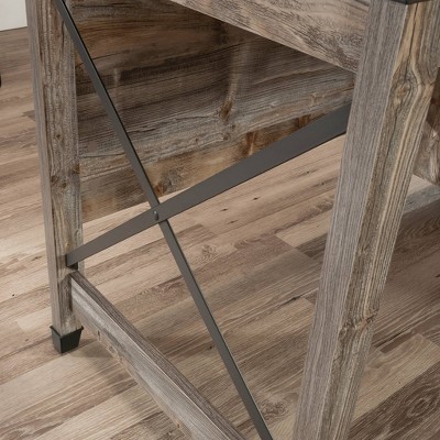 Rustic Cedar Wood Desk with Drawers and Filing Cabinet