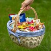 Wickerwise Picnic Basket with Handle, and Washable Plaid Liner - Ideal for Outdoor Adventures, Photoshoots, and Home Decor - 2 of 4