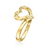 Ross-Simons 10kt Yellow Gold Diamond-Cut Heart Ring - 3 of 4