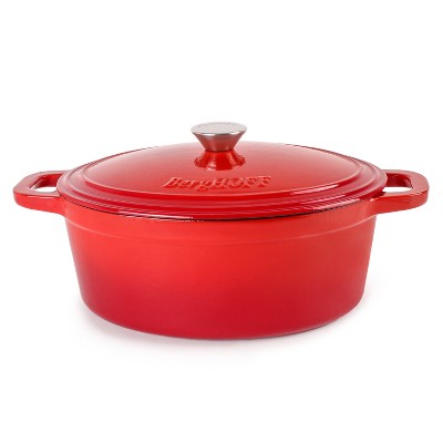 BergHOFF Neo 5Qt. Cast Iron Oval Covered Dutch Oven, Red