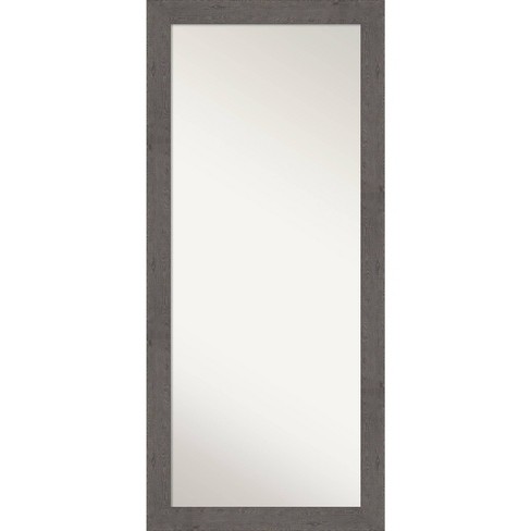 30" x 66" Rustic Plank Gray Leaner Mirror by Amanti Art: Wall Mountable, Tall Design - image 1 of 4