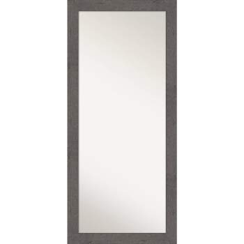 30" x 66" Non-Beveled Rustic Plank Gray Full Length Floor Leaner Mirror - Amanti Art