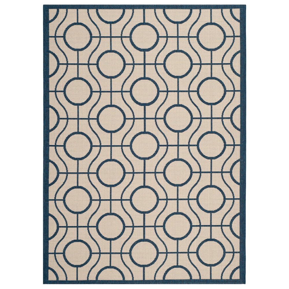 4'X5'7in Simeon Outdoor Rug Beige/Navy - Safavieh