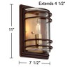 John Timberland Modern Outdoor Wall Light Fixtures Set of 2 Bronze 11" Clear Glass Shade for Exterior Barn Deck House Porch Patio Outside Front Door - 4 of 4