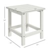VisioGear Adirondack Side Table, Outside End Table for Patio, Compact Side Table for Porch, Deck, White, 15"*15"*18" - 3 of 4