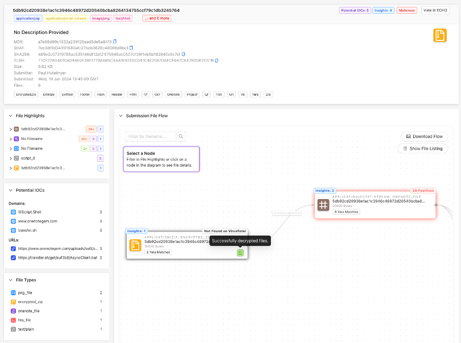 ZIP File Analysis in the Strelka UI