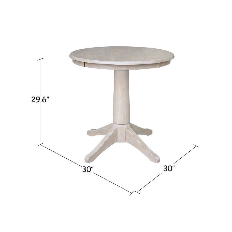 Solid Wood Round Pedestal Dining Table Weathered Gray Taupe - International Concepts, 5 of 6