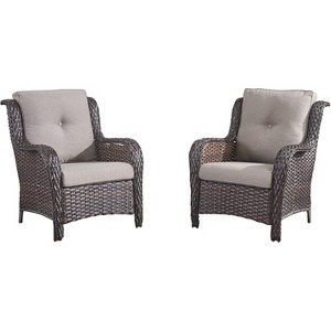 SUGOLD Patio Chairs Set of 2, All-Weather PE Wicker Outdoor Dining Chairs with Cushions, Rattan Seating for Porch, Garden, Deck, Backyard - 1 of 1