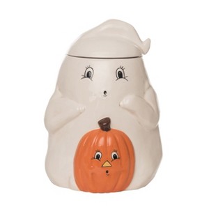 Transpac 9.5 in. White Halloween Ghost Cookie Jar - 1 of 2
