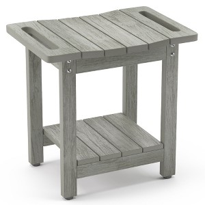 Arceso Shower Bench, HDPS Stool with Shelf and Handles - Waterproof & Non-Slip for Indoor/Outdoor Bathroom - 1 of 4