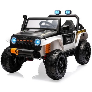Coucheta 24V 2-Seater Electric Truck w/ Remote Control, 4x45W Motor, 4WD/2WD Switchable, LED Headlight & Music Player - Battery Powered Ride-On Toy - 1 of 4