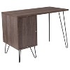 Emma and Oliver Rustic Wood Grain Finish Computer Desk with Metal Cabinet Door - 4 of 4