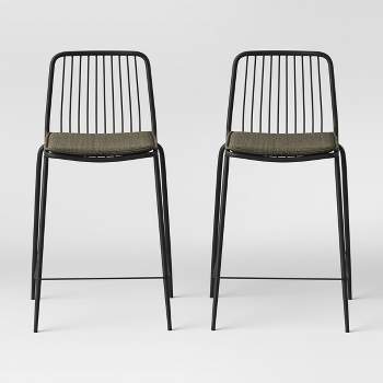 Set of 2 Sodra Rounded Seat Wire Counter Height Barstool Black - Threshold™