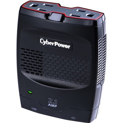 CyberPower CPS175SURC1 Mobile Power Inverter 175W with 2.1A USB Charger - Slim Line Design - Input Voltage: 12 V DC - Output Voltage: 120 V AC