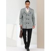 Lars Amadeus Men's Winter Stand Collar Double Breasted Notch Lapel Pea Coats - 3 of 4