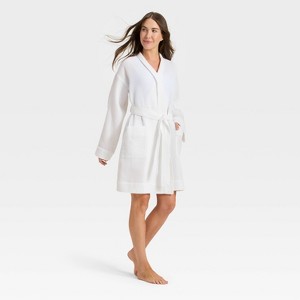 Women's Waffle Short Robe - Auden™ - 1 of 3