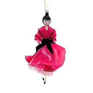 De Carlini Italian Ornaments 6.75 In Anastasia In Fuschia Dress Christmas Tree Ornament , Diva Fashion (1PC) - 1 of 3