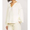 Women's Long Sleeve Key Hole Blouse - current air - 2 of 4