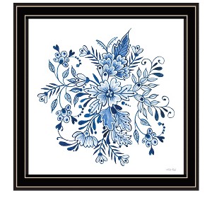 HomeRoots Floral Calligraphy Sketches Black Framed Print Wall Art - 1 of 4