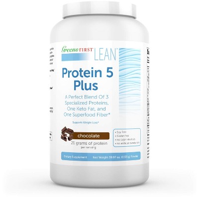 Greens First Lean Protein 5 Plus Whey Protein Powder with Collagen Protein - Chocolate - 39.68oz