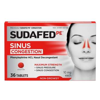 Sudafed PE Maximum Strength Congestion & Sinus Pressure Relief Tablets - 36ct