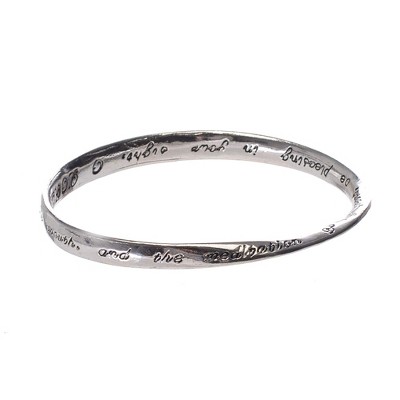 Dicksons May These Words of My Mouth Mobius Silver-Plated Women's Bangle Bracelet