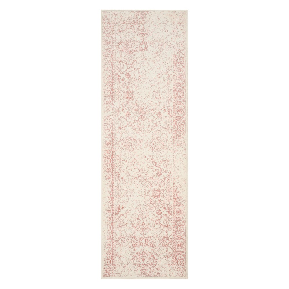 2'6inX12' Spacedye Design Runner Ivory/Rose - Safavieh