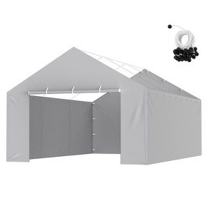 VEVOR Carport Replacement Canopy Cover Side Wall 13 x 20 ft, Garage Tent Shelter Tarp Heavy-Duty Waterproof, Grey (Top and Frame Not Included) - 1 of 4