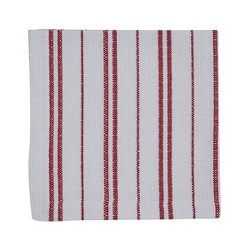 C&F Set of 4 Cloth Napkins Stag Feed Sack  Red 100% Cotton 18 x 18 Inches New 