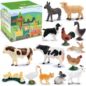 12-Piece Mini Dog Figurines Set, Realistic Hand-Painted Puppy Toys for Cake Decor, Party Favors and Kids' Play - 1 of 4